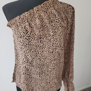 Animal print one shoulder top